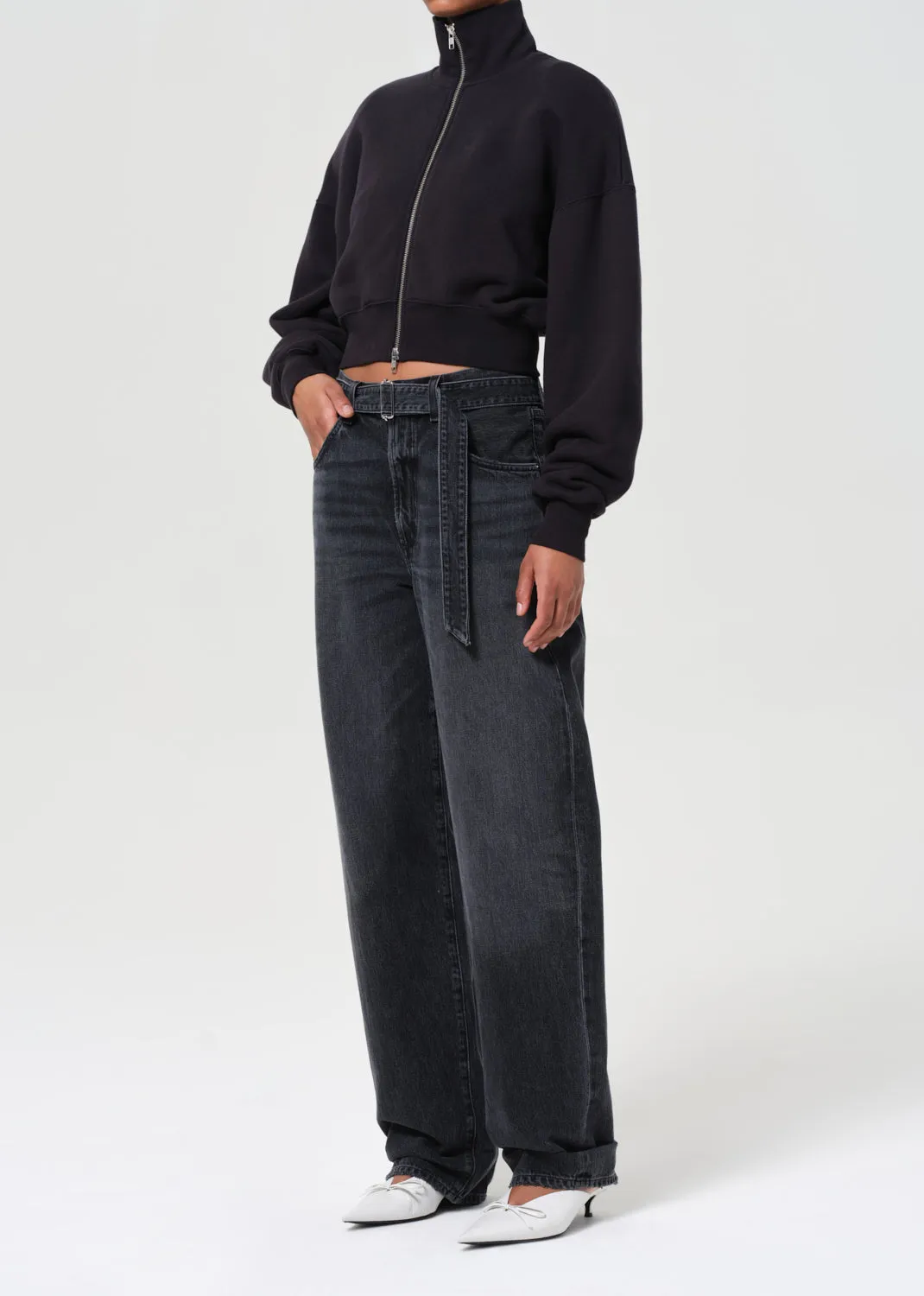 Darby Zip Up in Washed Black sold by Agolde product image thumbnail 4