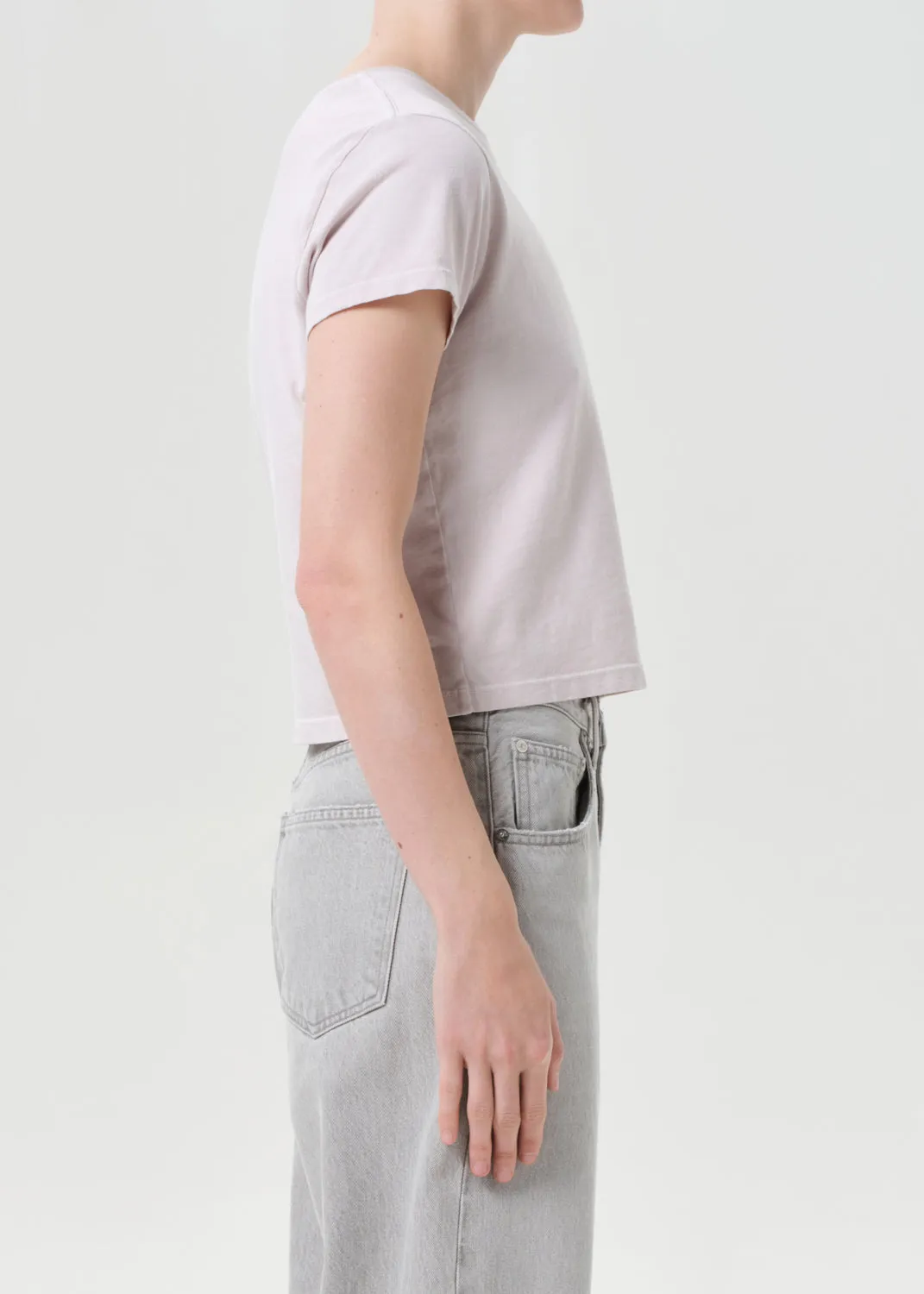 Adine Shrunken Tee in Rosewater sold by Agolde product image thumbnail 3