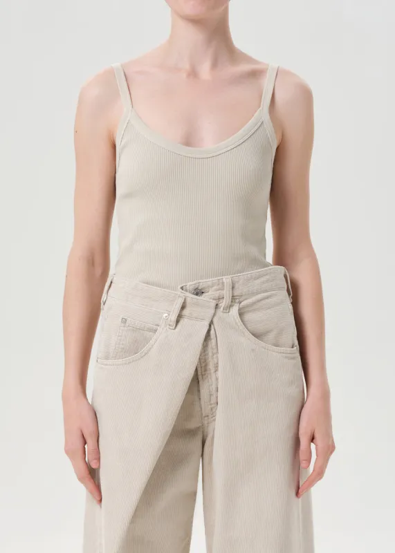 Jordan Tank in Rice Grass sold by Agolde