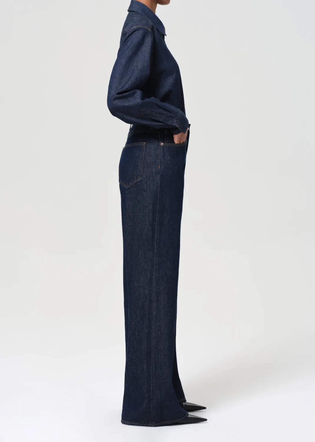 Dame High Rise Wide Leg No Cuff in Foxley sold by Agolde product image thumbnail 4