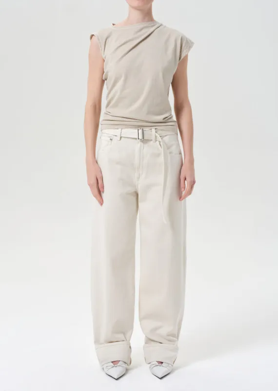 Cuffed Taper in Brown Rice sold by Agolde