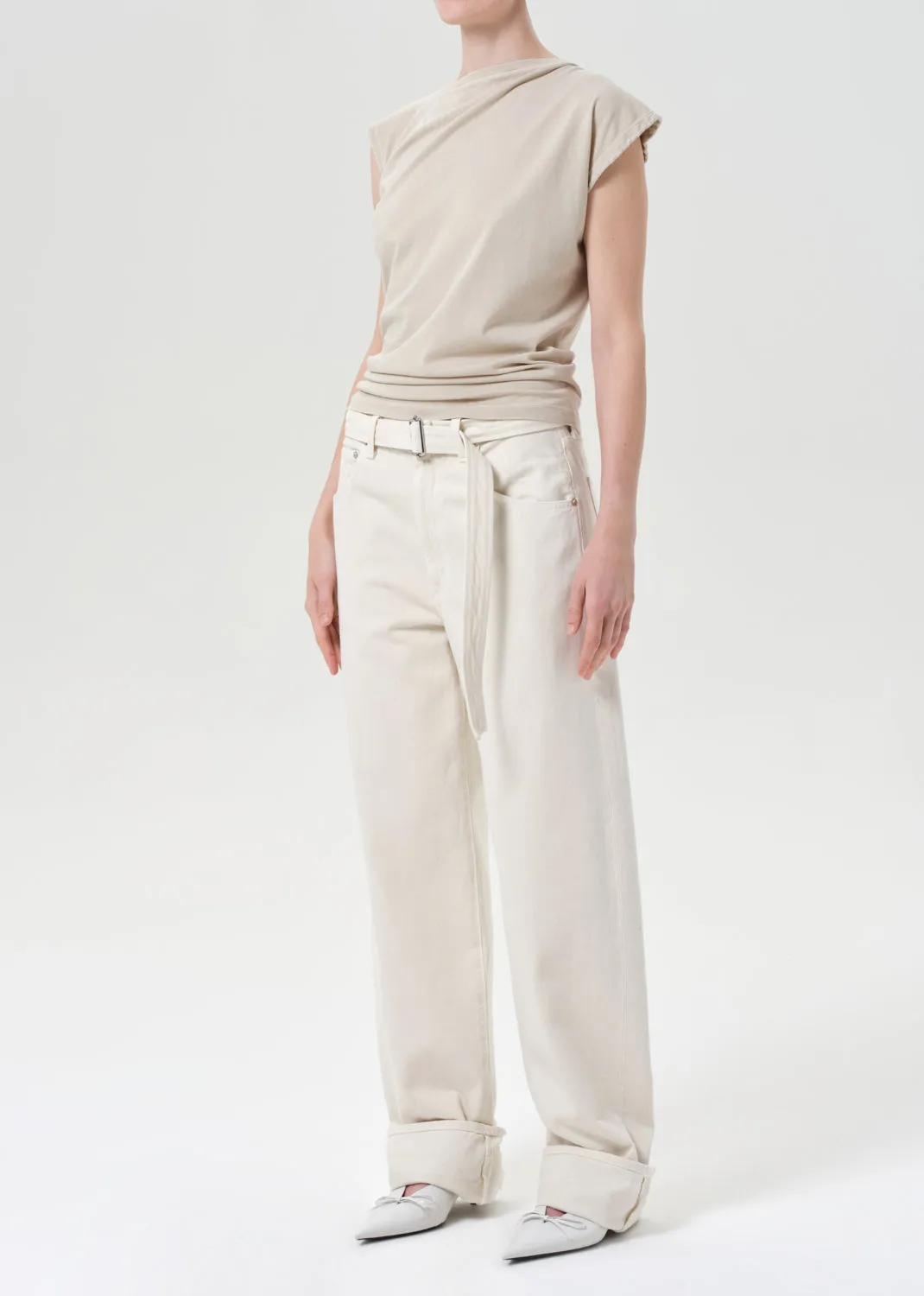 Beth Tee in Rice Grass sold by Agolde product image thumbnail 5