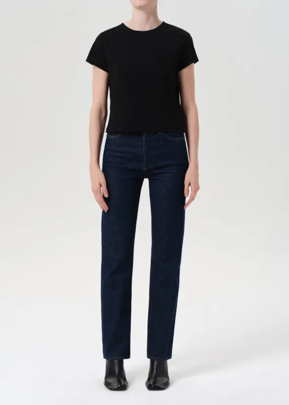 90's Pinch Waist High Rise Straight Long (Comfort Stretch) in Reissue sold by Agolde