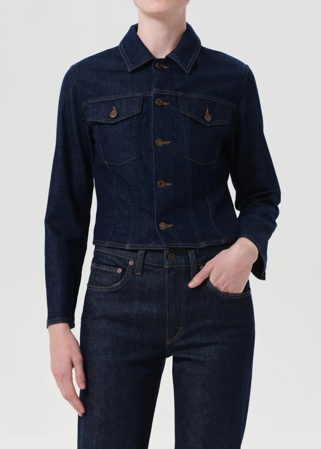 Contoured Jacket in Rinse sold by Agolde