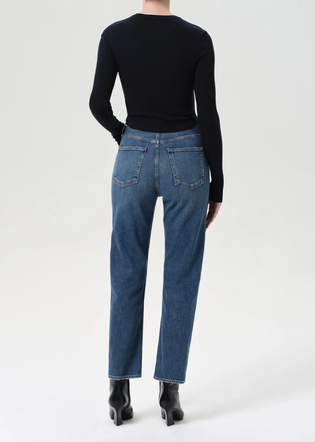 90's Pinch Waist Crop (Comfort Stretch) in Overcast sold by Agolde product image thumbnail 2