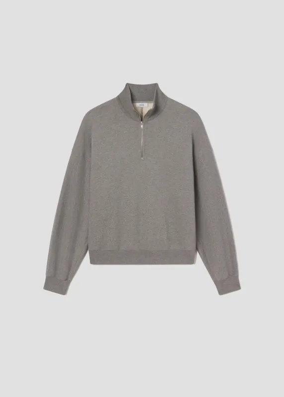 Idris Quarter Zip in Grey Heather sold by Agolde