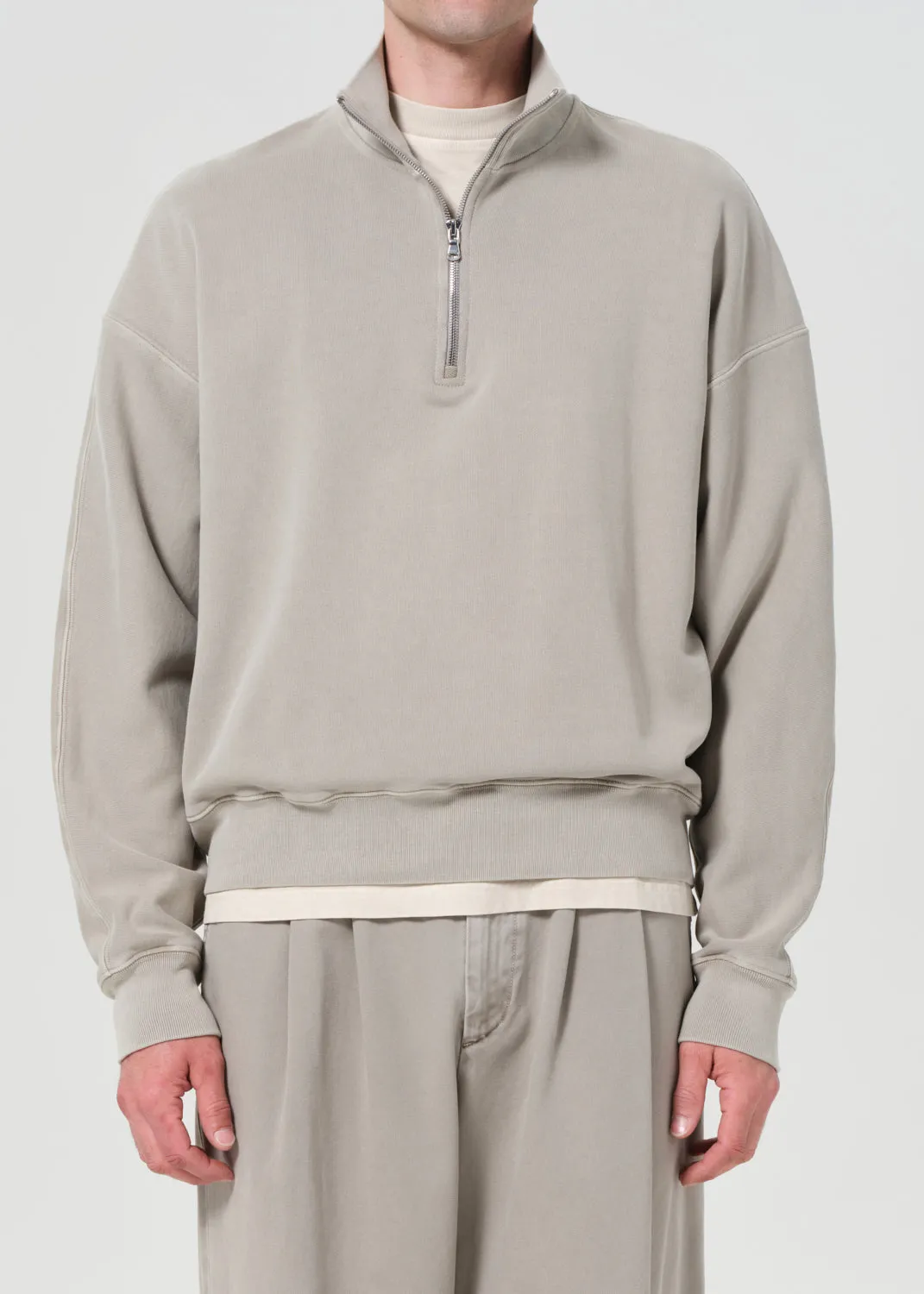 Idris Quarter Zip in Wicker sold by Agolde product image thumbnail 2