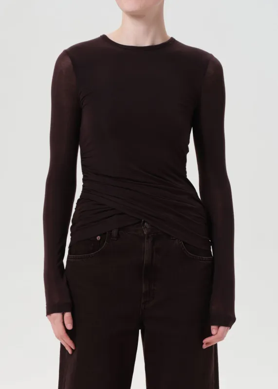 Eve Twist Tee in Root sold by Agolde