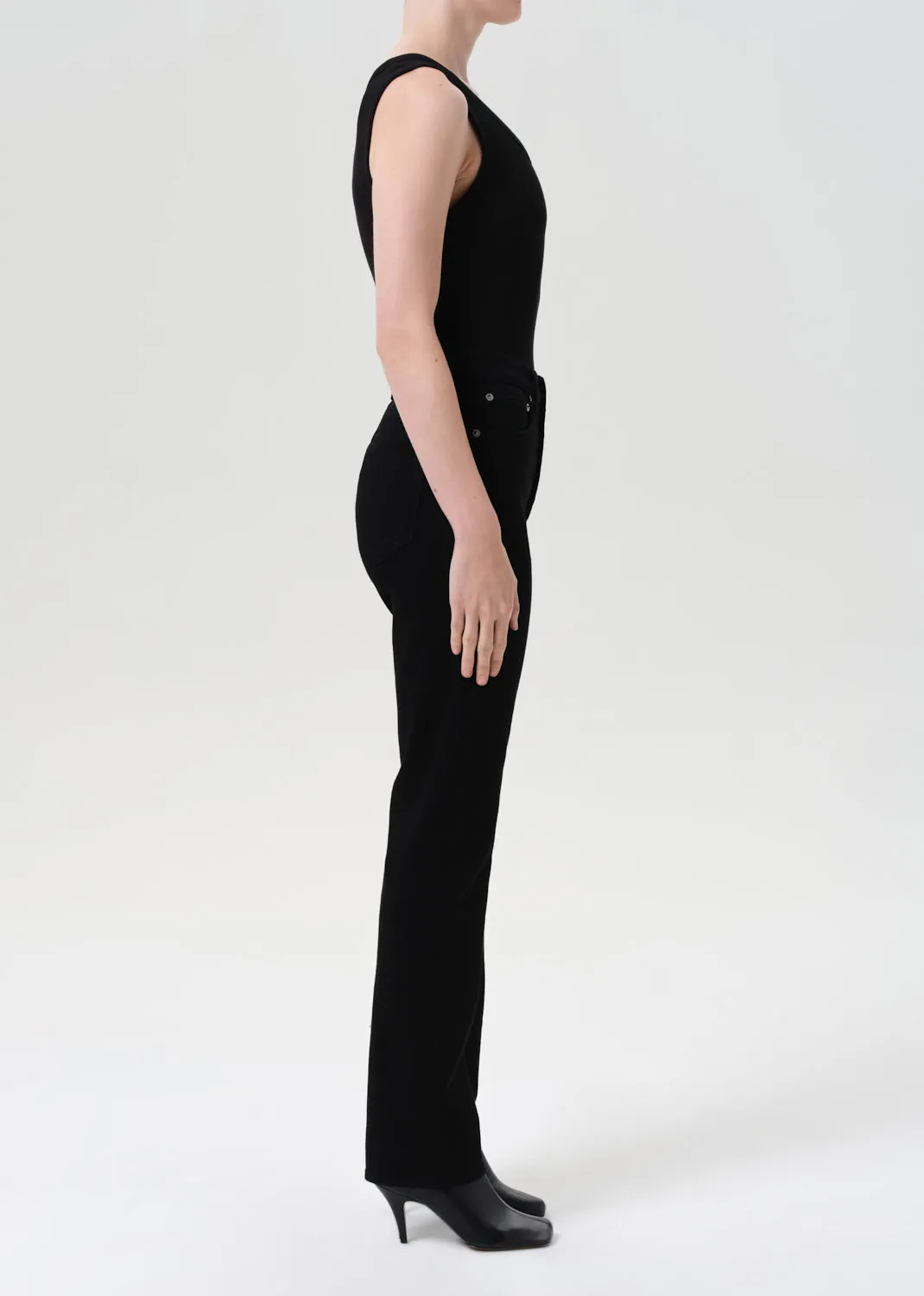 90's Pinch Waist High Rise Straight Long (Comfort Stretch) in Cover sold by Agolde product image thumbnail 4