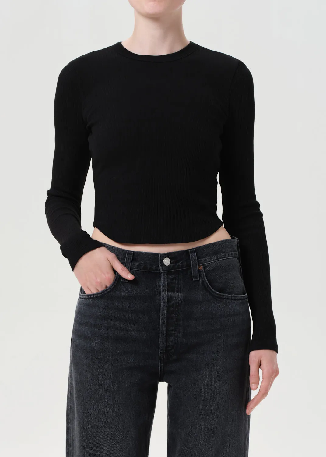 Neema Tee in Black sold by Agolde