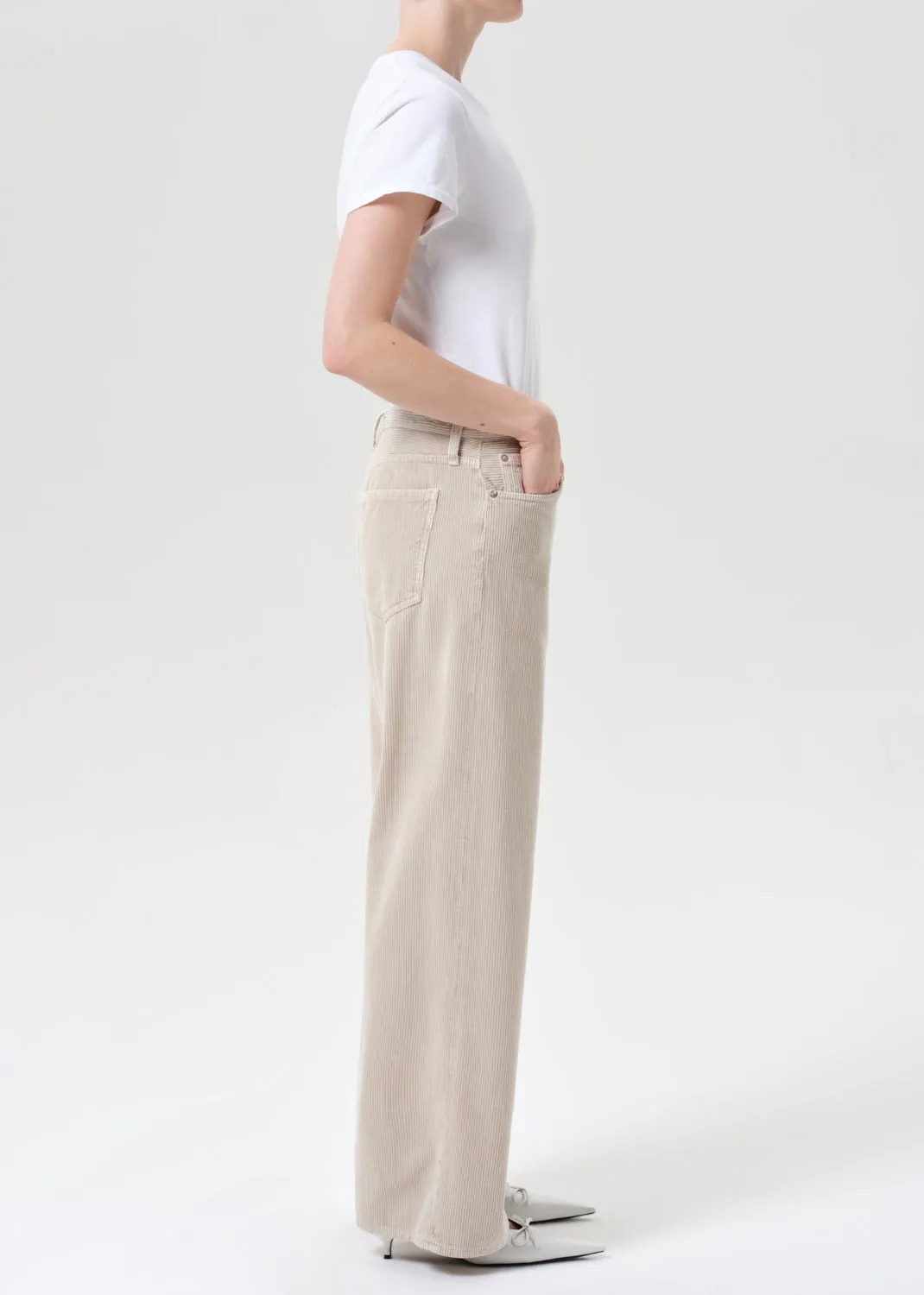 Keira Jean (Corduroy) in Rice Grass sold by Agolde product image thumbnail 3