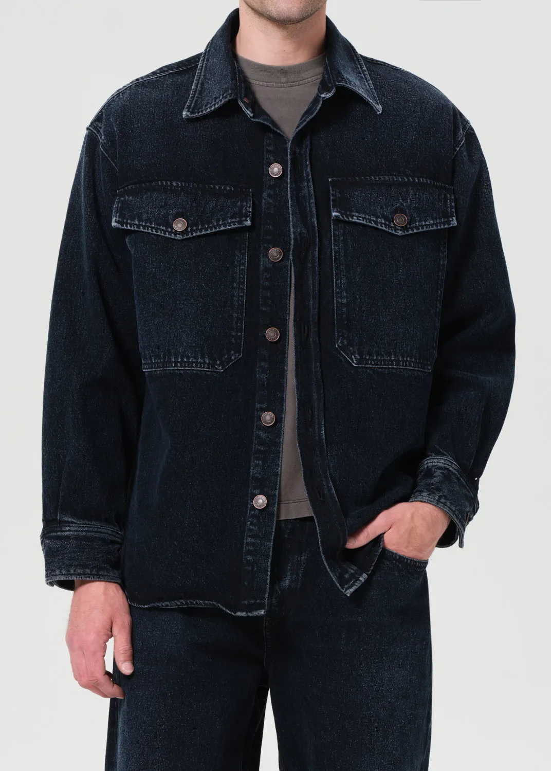 Park Denim Shirt Jacket in Boyd sold by Agolde