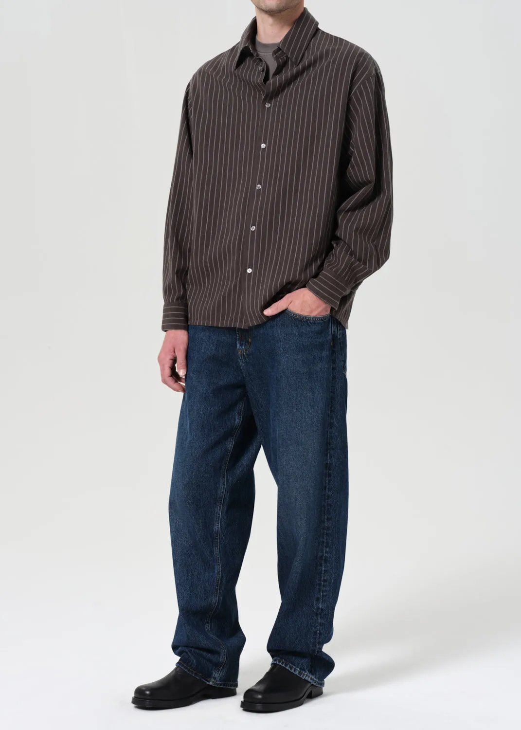 Aurel Shirt in Banks Stripe sold by Agolde product image thumbnail 5