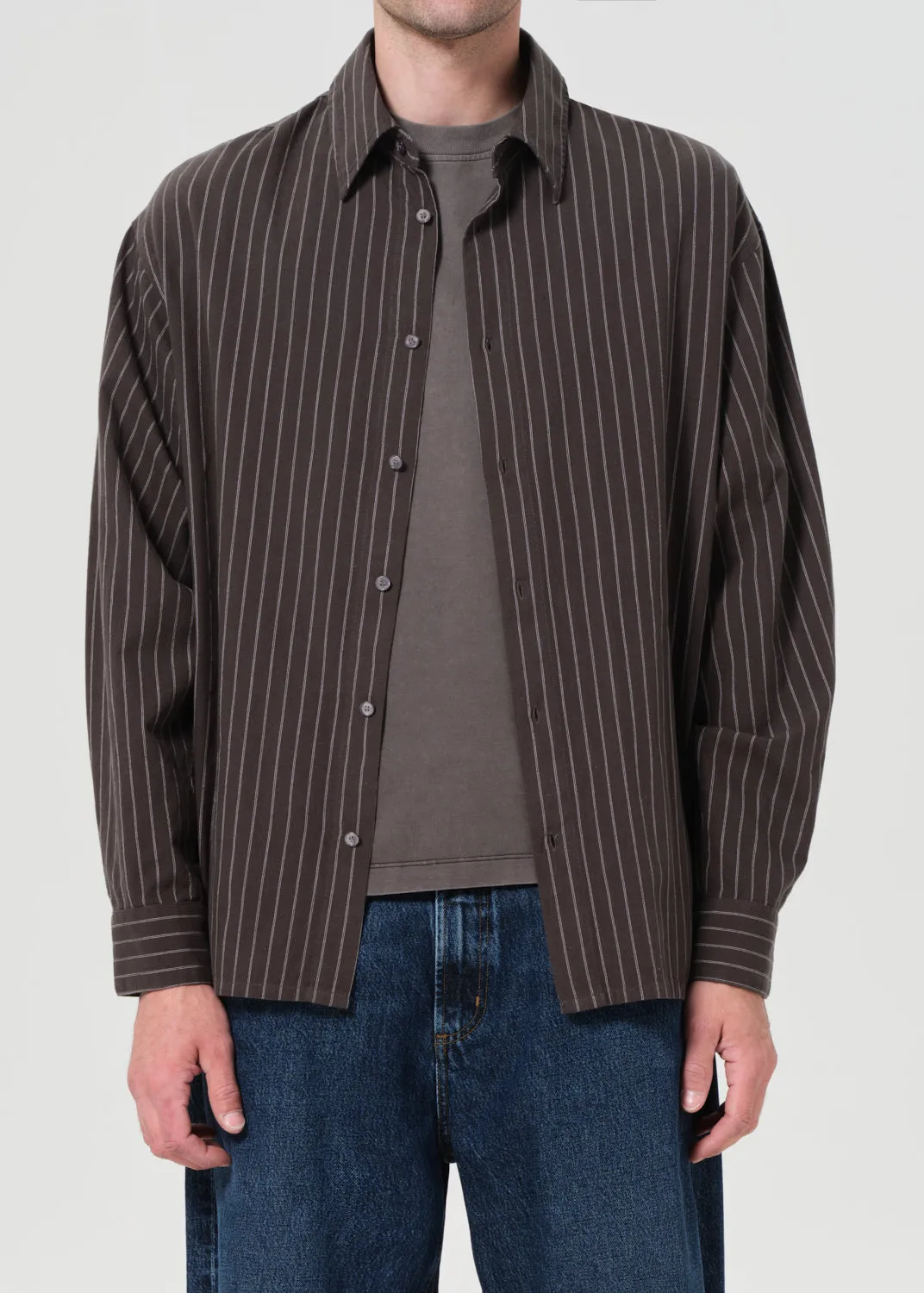 Aurel Shirt in Banks Stripe sold by Agolde product image thumbnail 2