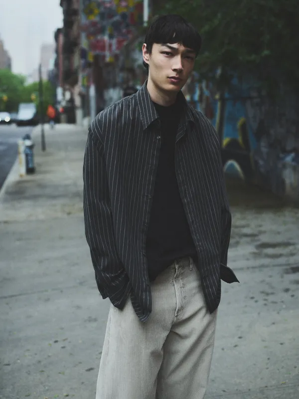 Aurel Shirt in Banks Stripe sold by Agolde