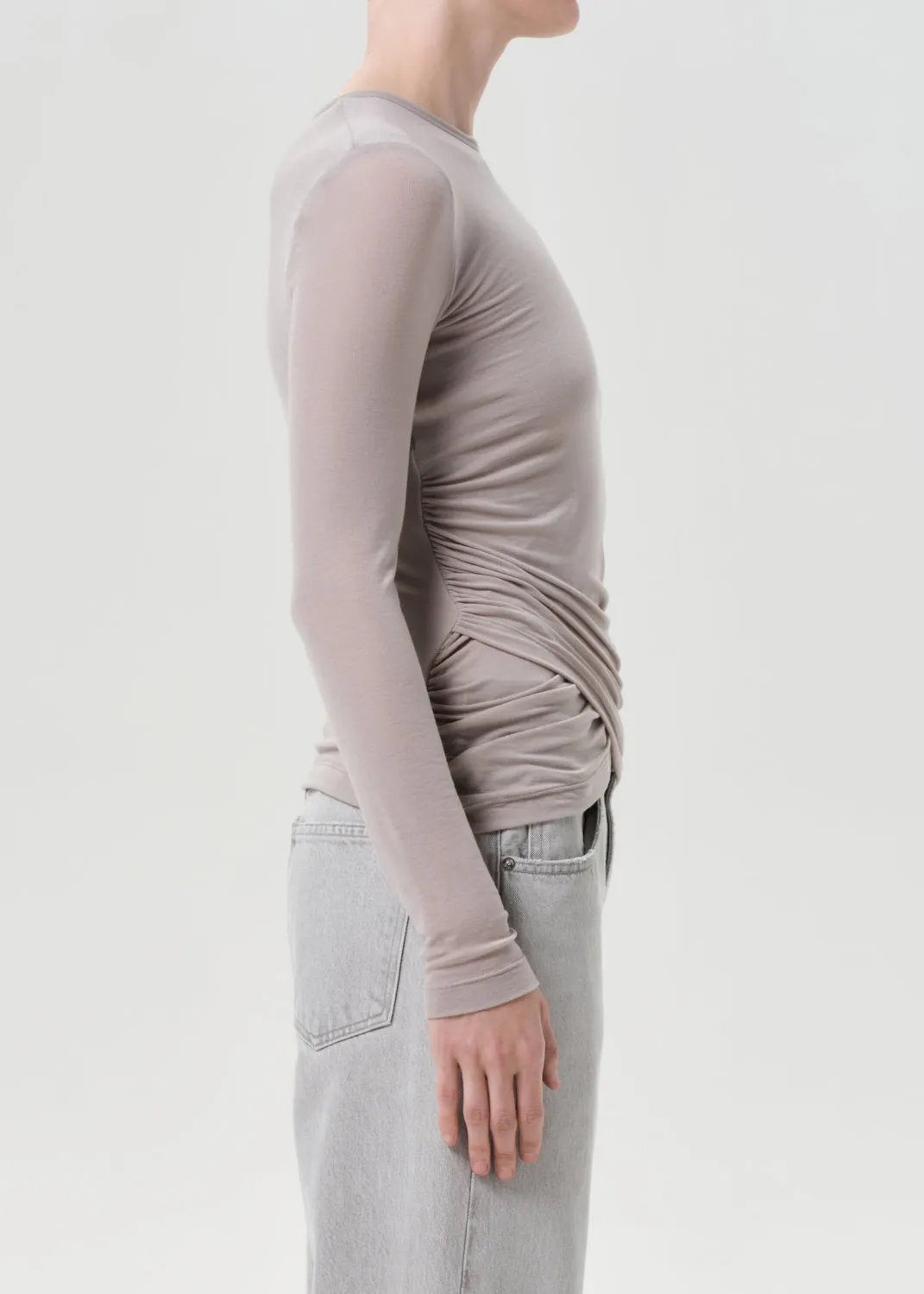 Eve Twist Tee in Dolphin sold by Agolde product image thumbnail 3