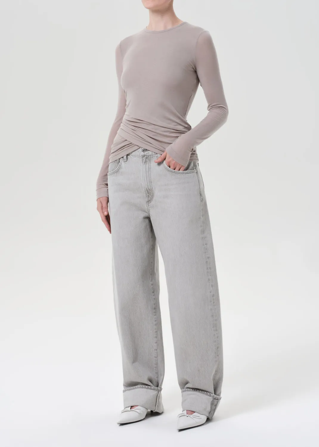 Eve Twist Tee in Dolphin sold by Agolde product image thumbnail 4