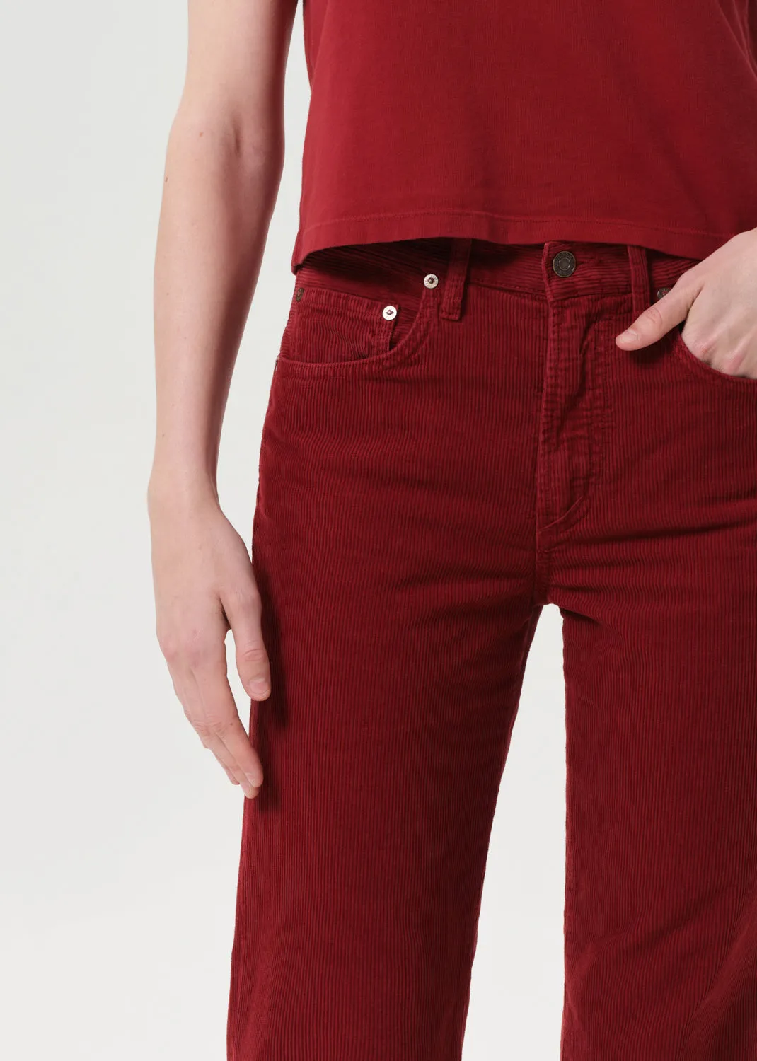 Mid Rise Kick Boot (Corduroy) in Brick sold by Agolde product image thumbnail 5