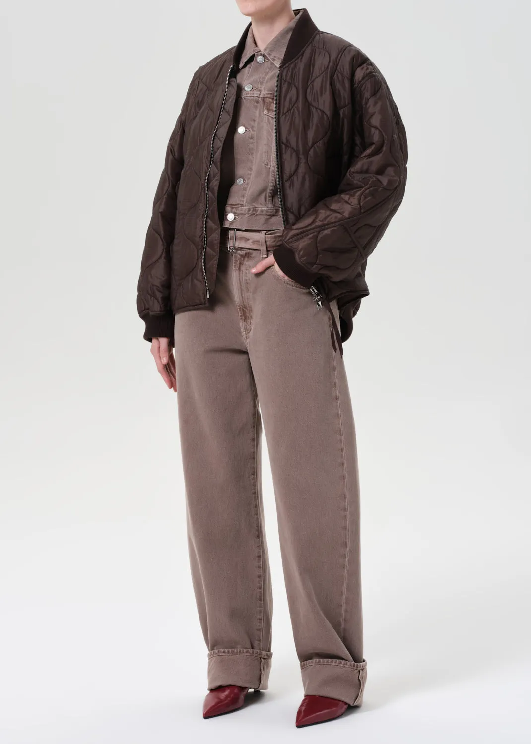 Isla Quilted Jacket in Bourbon sold by Agolde product image thumbnail 5