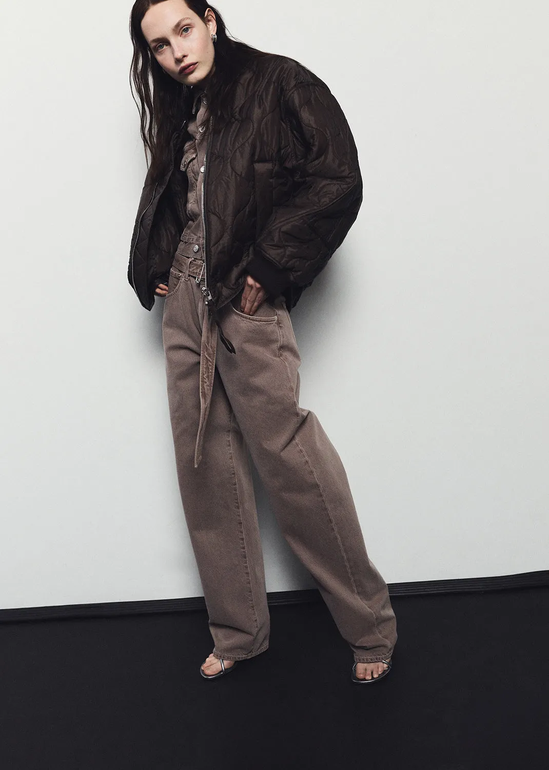 Isla Quilted Jacket in Bourbon sold by Agolde product image thumbnail 2