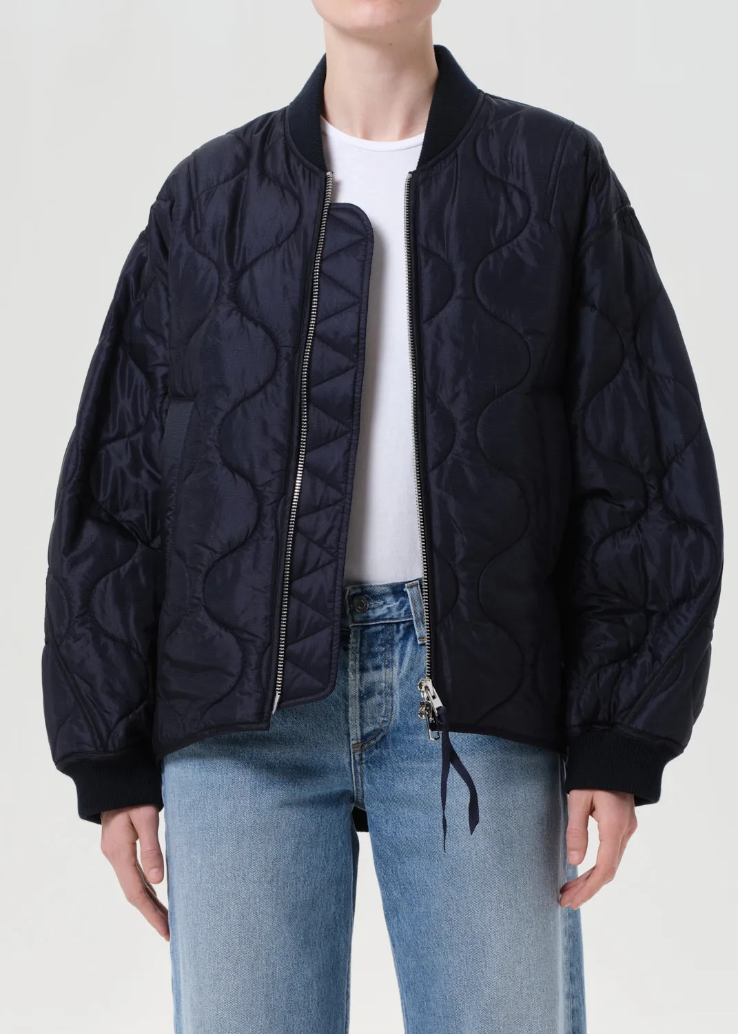Isla Quilted Jacket in Ink sold by Agolde