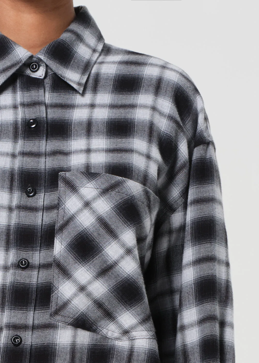 Comer Shirt in Nero Check sold by Agolde product image thumbnail 5