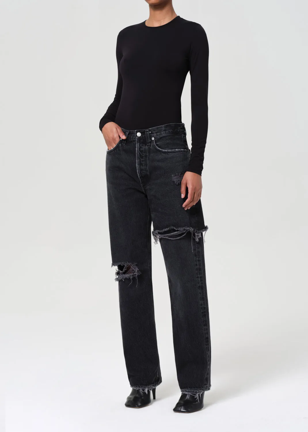 Aura Long Sleeve Bodysuit in Black sold by Agolde product image thumbnail 4