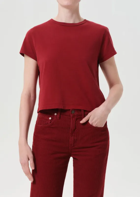 Adine Shrunken Tee in Brick sold by Agolde