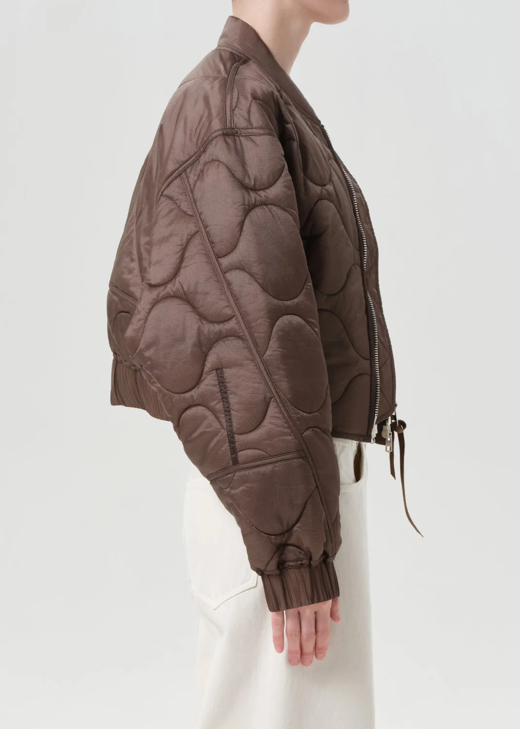 Iona Quilted Jacket in Cocoa sold by Agolde product image thumbnail 3