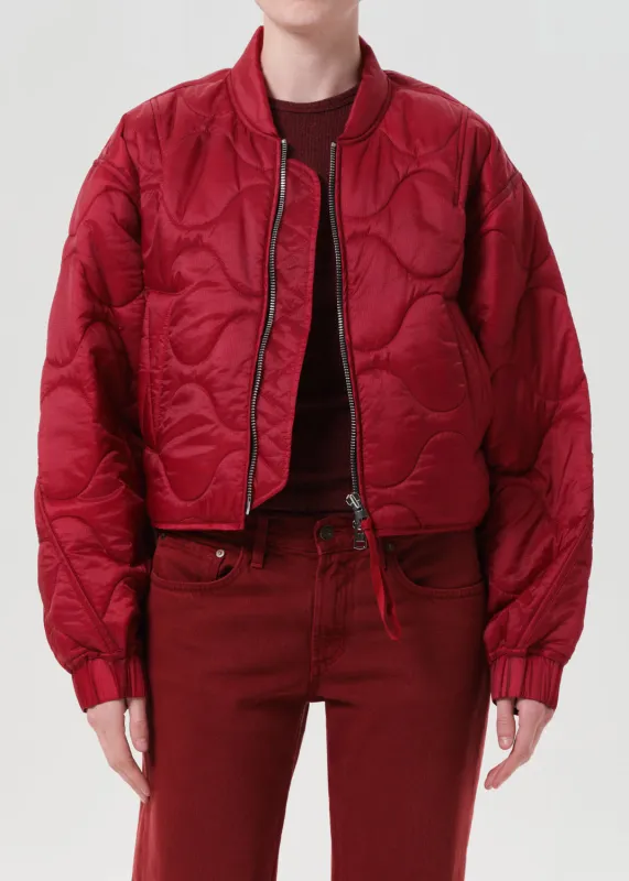 Iona Quilted Jacket in Tomato sold by Agolde