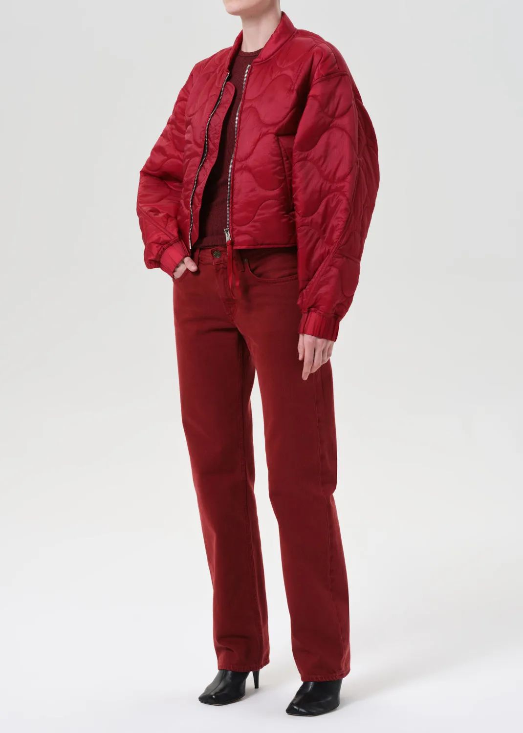 Iona Quilted Jacket in Tomato sold by Agolde product image thumbnail 3