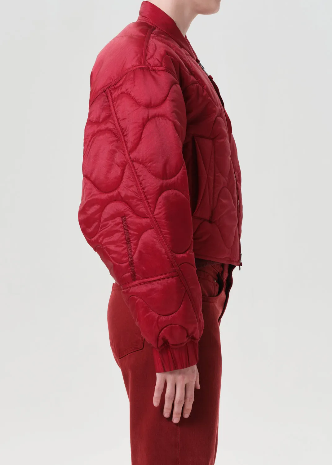 Iona Quilted Jacket in Tomato sold by Agolde product image thumbnail 4