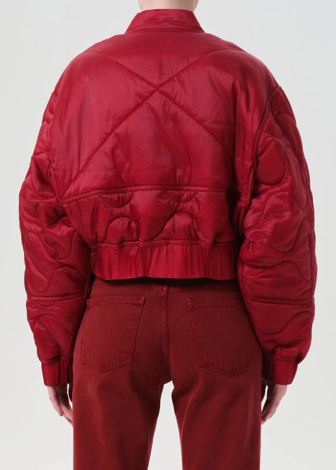 Iona Quilted Jacket in Tomato sold by Agolde product image thumbnail 2
