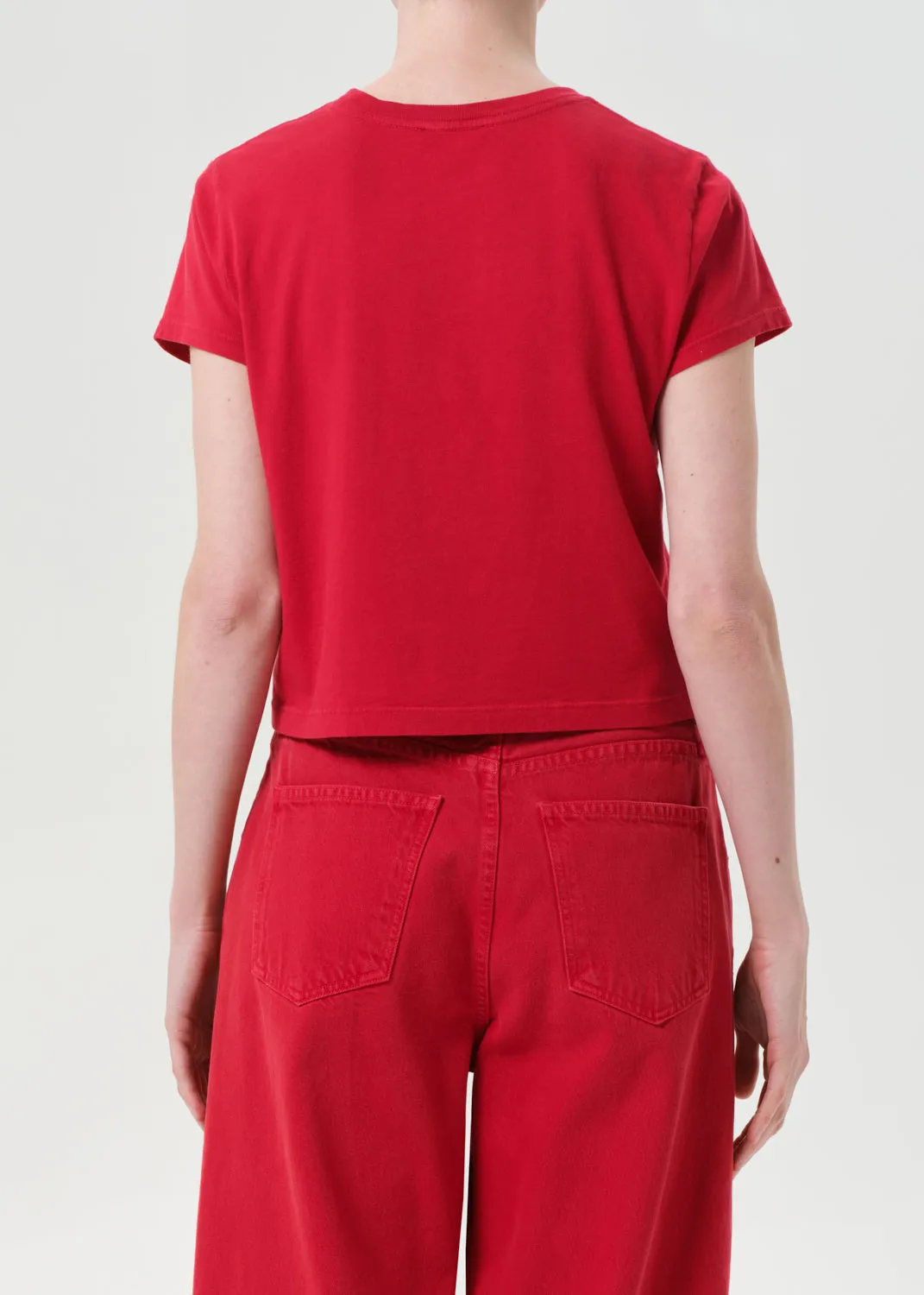 Adine Shrunken Tee in Tomato sold by Agolde product image thumbnail 3