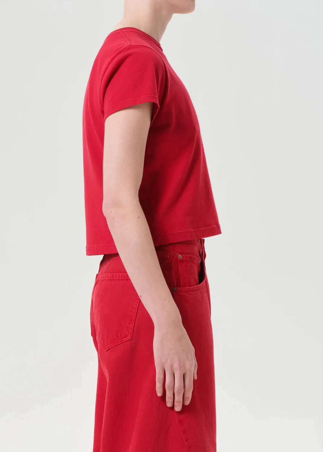 Adine Shrunken Tee in Tomato sold by Agolde product image thumbnail 4