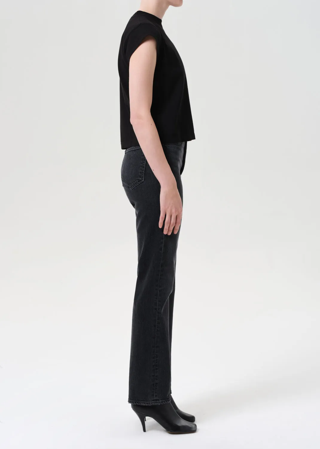 90's Pinch Waist High Rise Straight Long (Weightless Stretch) in Radius sold by Agolde product image thumbnail 3