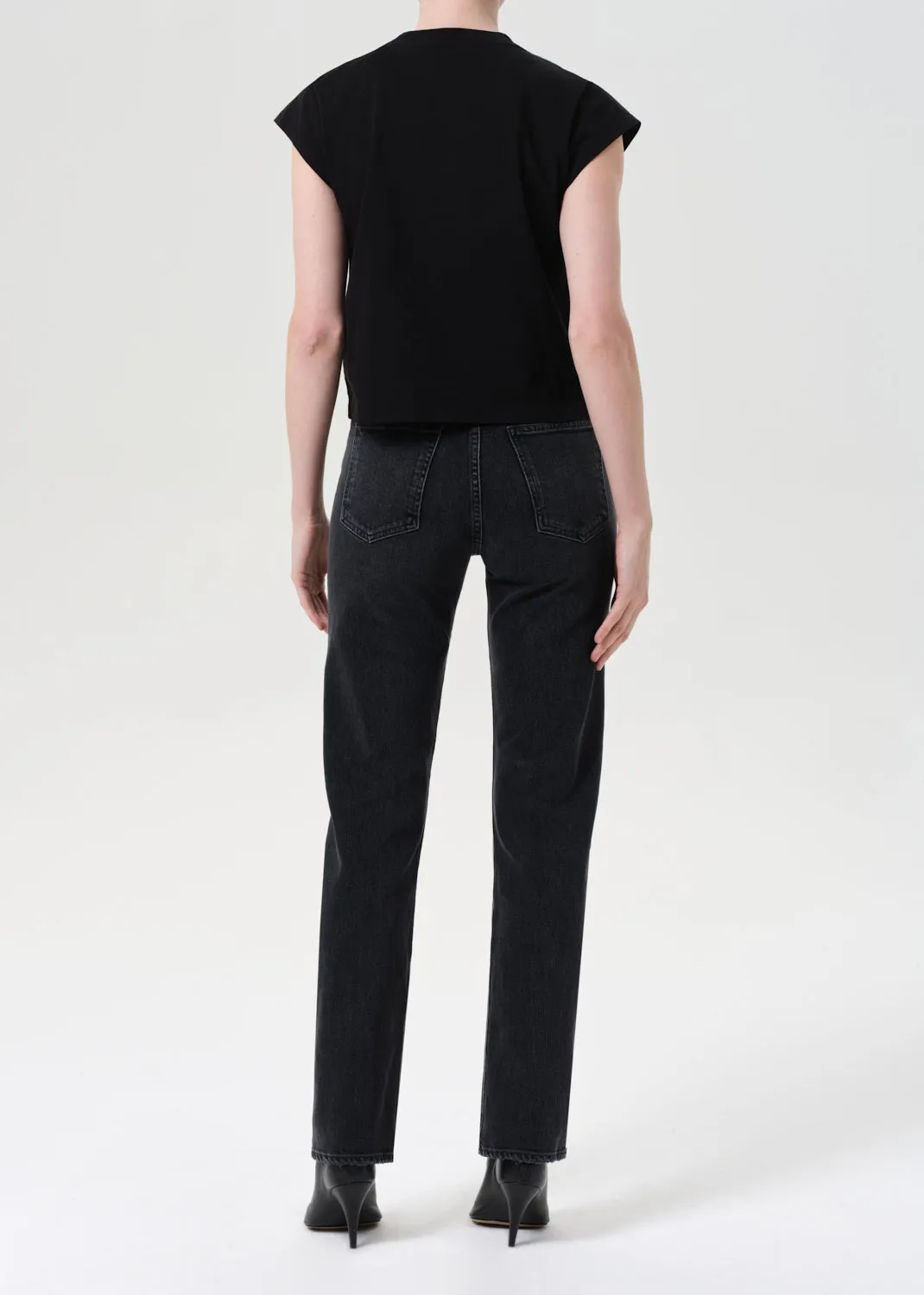 90's Pinch Waist High Rise Straight Long (Weightless Stretch) in Radius sold by Agolde product image thumbnail 2