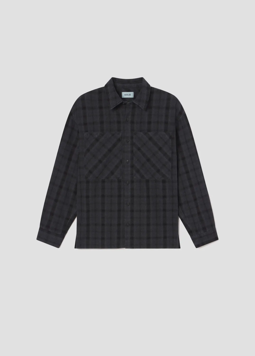Brennan Shirt in Umbra Check/Mirage sold by Agolde product image thumbnail 2
