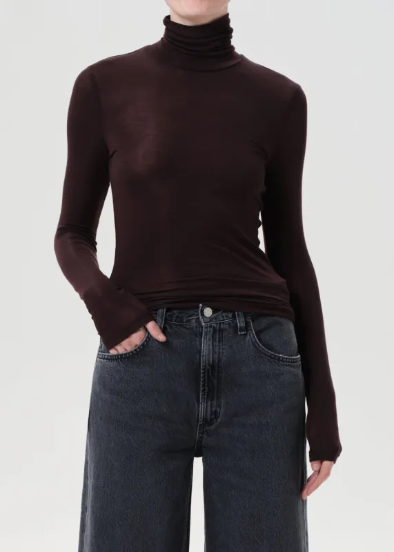 Pascale Turtleneck in Root sold by Agolde
