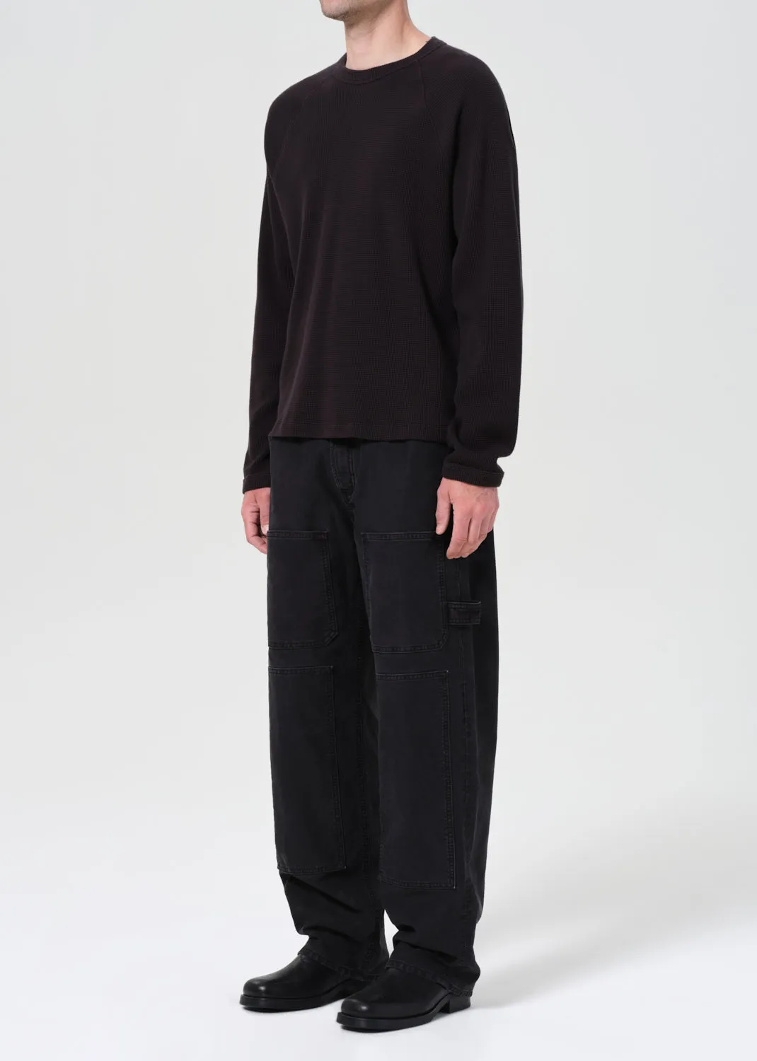 Payson Waffle Tee in Black sold by Agolde product image thumbnail 5