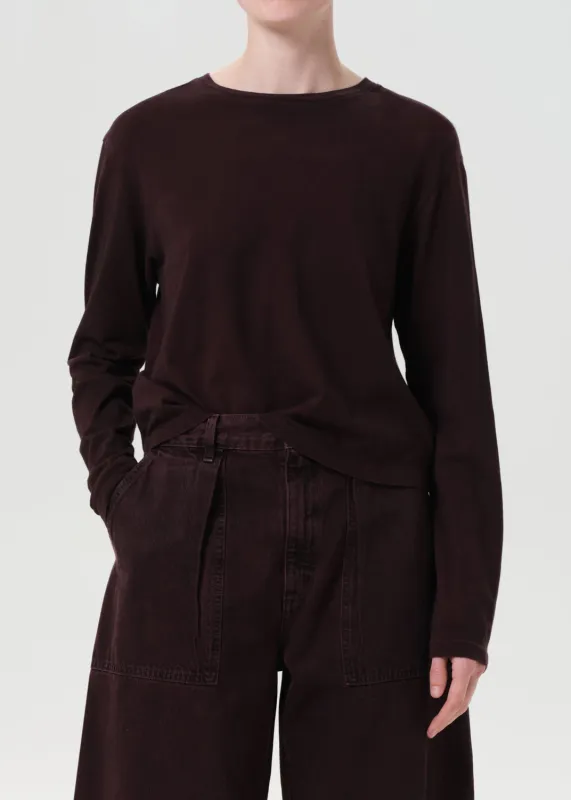 Sydney Long Sleeve Tee in Cipher sold by Agolde