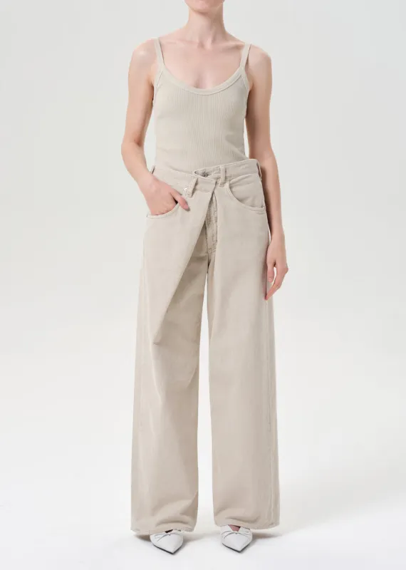 Vana Fold Jean (Corduroy) in Rice Grass sold by Agolde