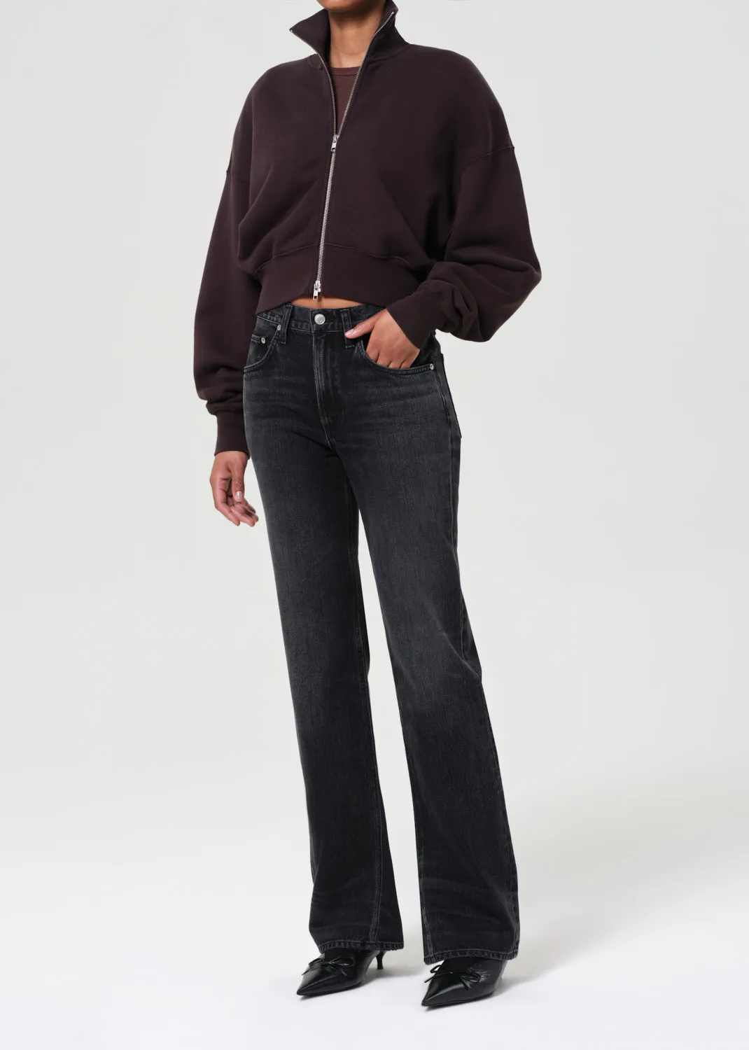 Darby Zip Up in Chocolate sold by Agolde product image thumbnail 4