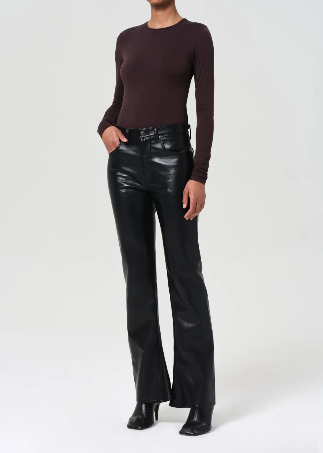 Aura Long Sleeve Bodysuit in Chocolate sold by Agolde product image thumbnail 4