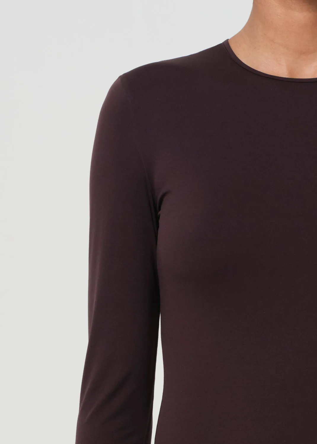 Aura Long Sleeve Bodysuit in Chocolate sold by Agolde product image thumbnail 5