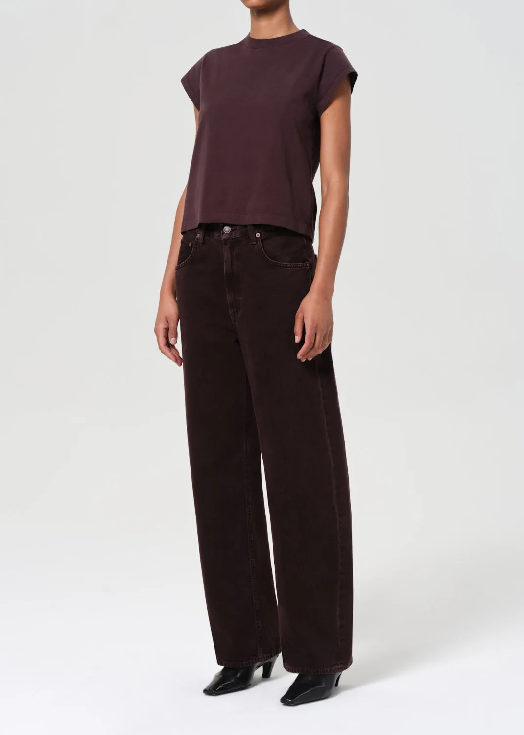 Bryce Cap Sleeve Tee in Root sold by Agolde product image thumbnail 4