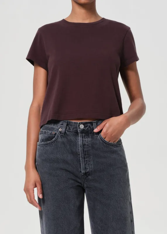 Adine Shrunken Tee in Root sold by Agolde