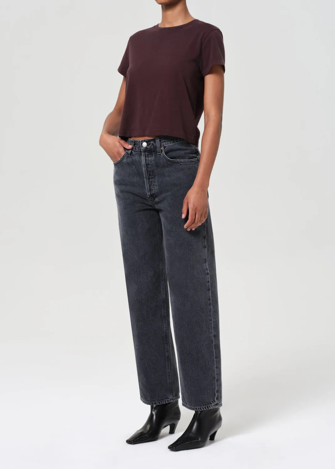 Adine Shrunken Tee in Root sold by Agolde product image thumbnail 5