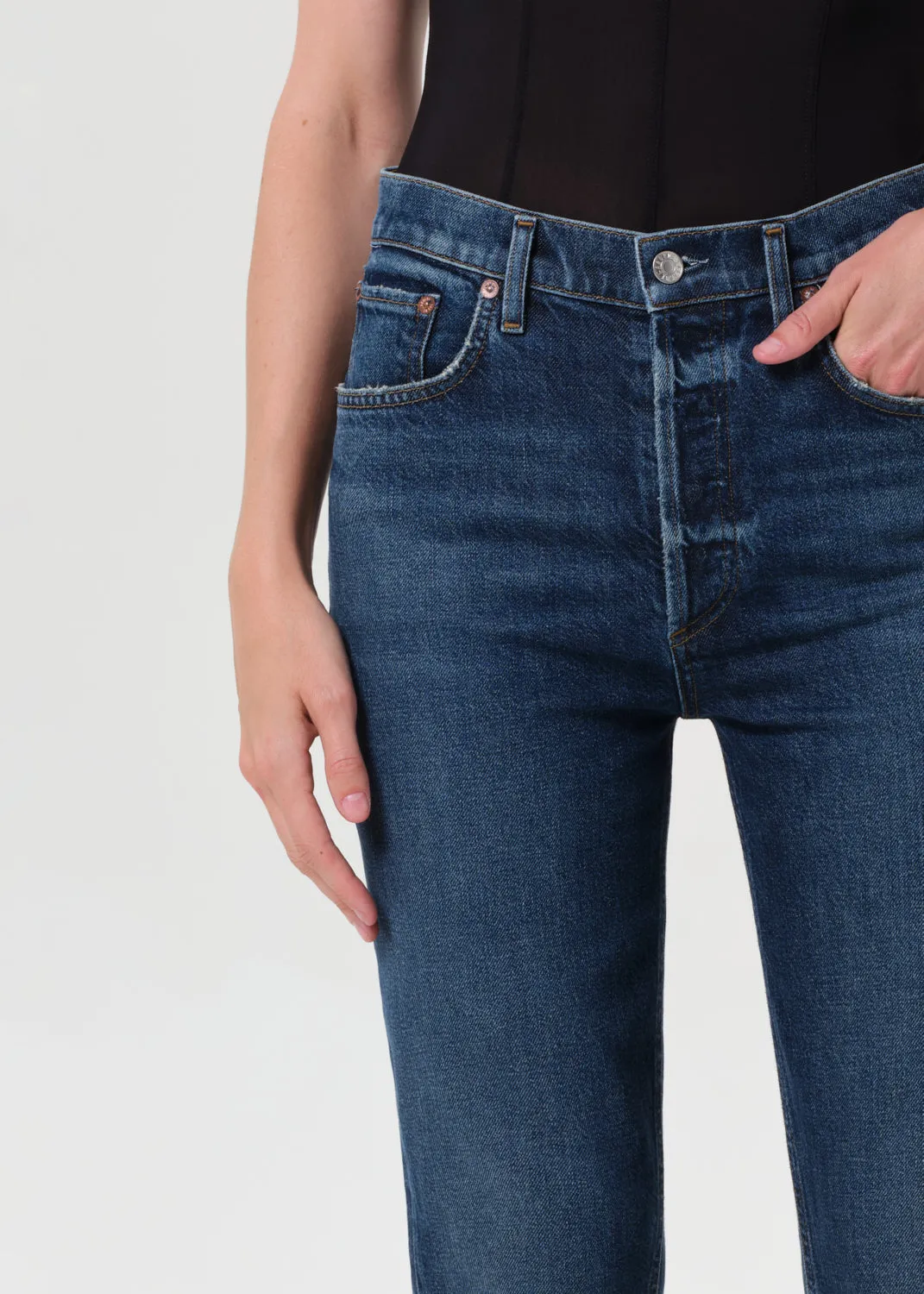 Riley High Rise Straight Crop (STRETCH) in Slick sold by Agolde product image thumbnail 5