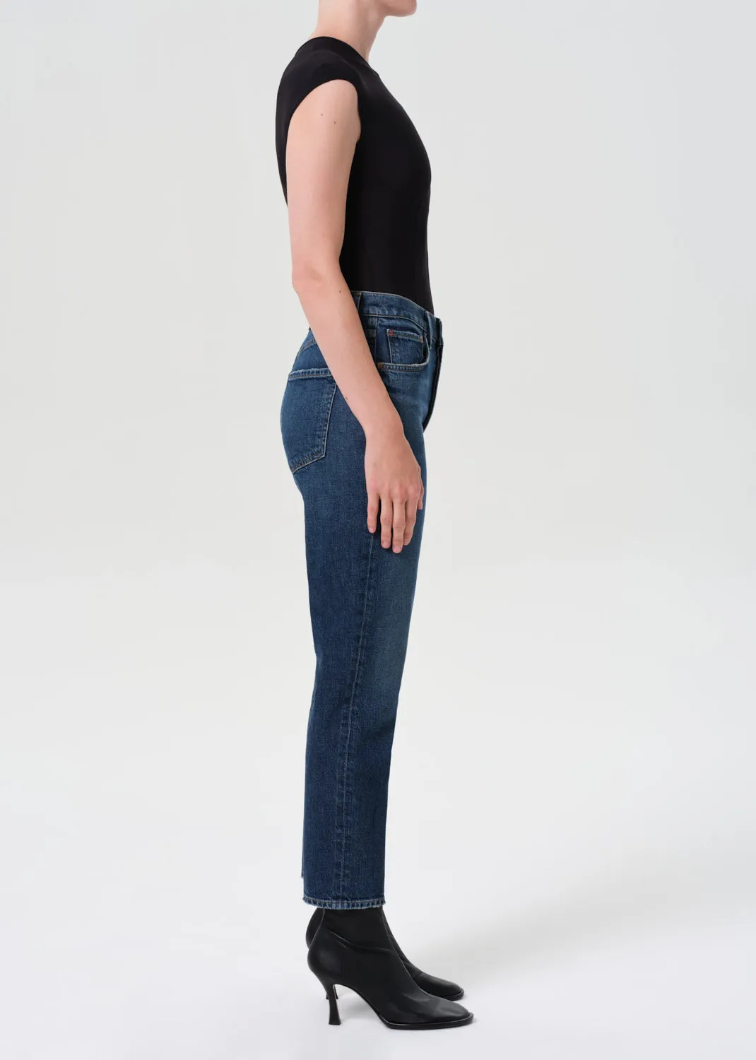 Riley High Rise Straight Crop (STRETCH) in Slick sold by Agolde product image thumbnail 3